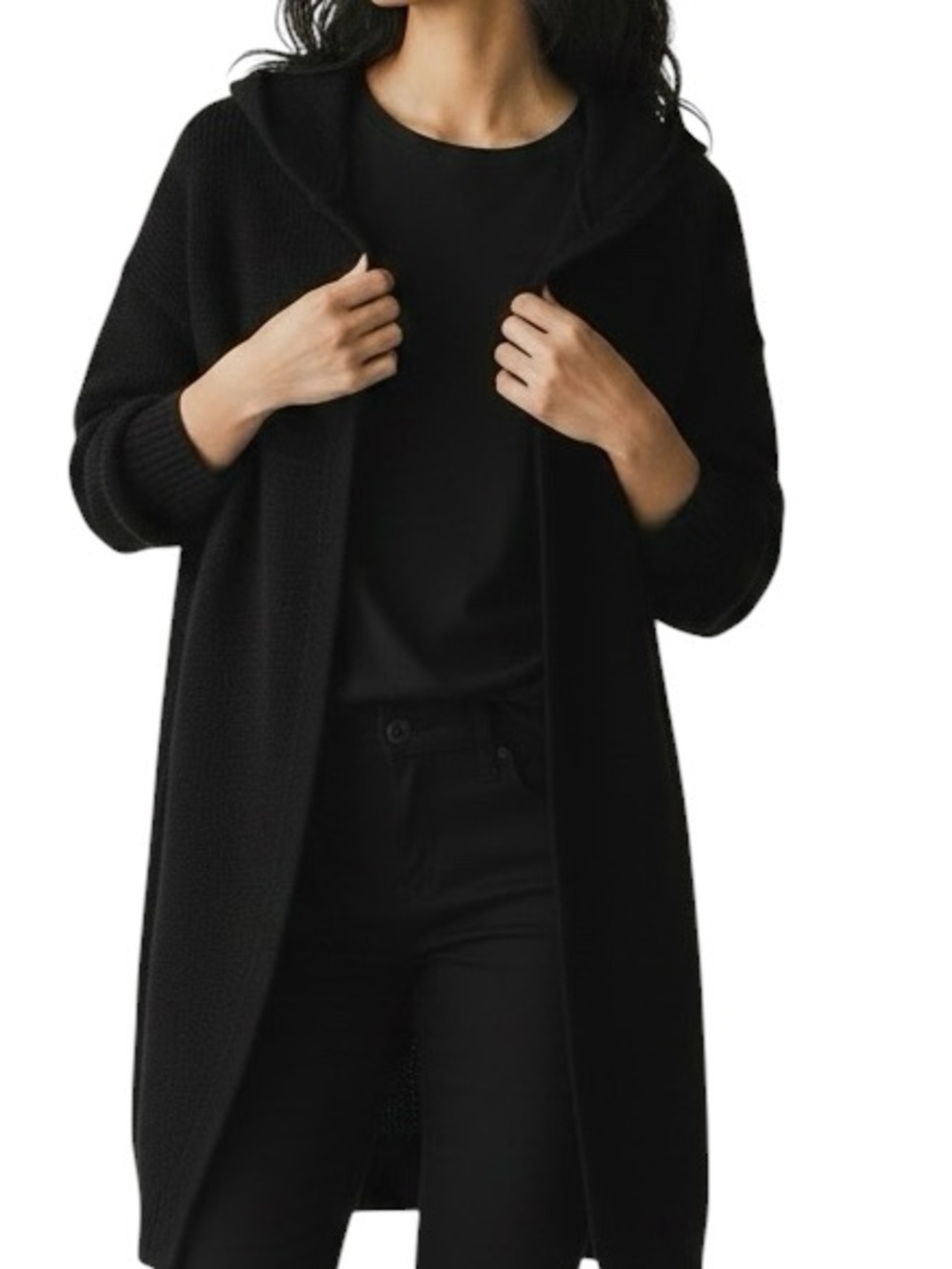 Calvin Klein Jeans Women Black Hooded Cardigan. Sz XS